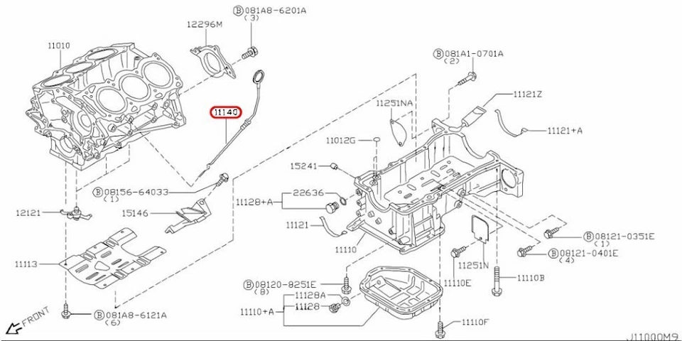 Nissan OEM Engine Oil Level Dipstick 11140-AM603 for Infiniti — 第 3/4 张图片