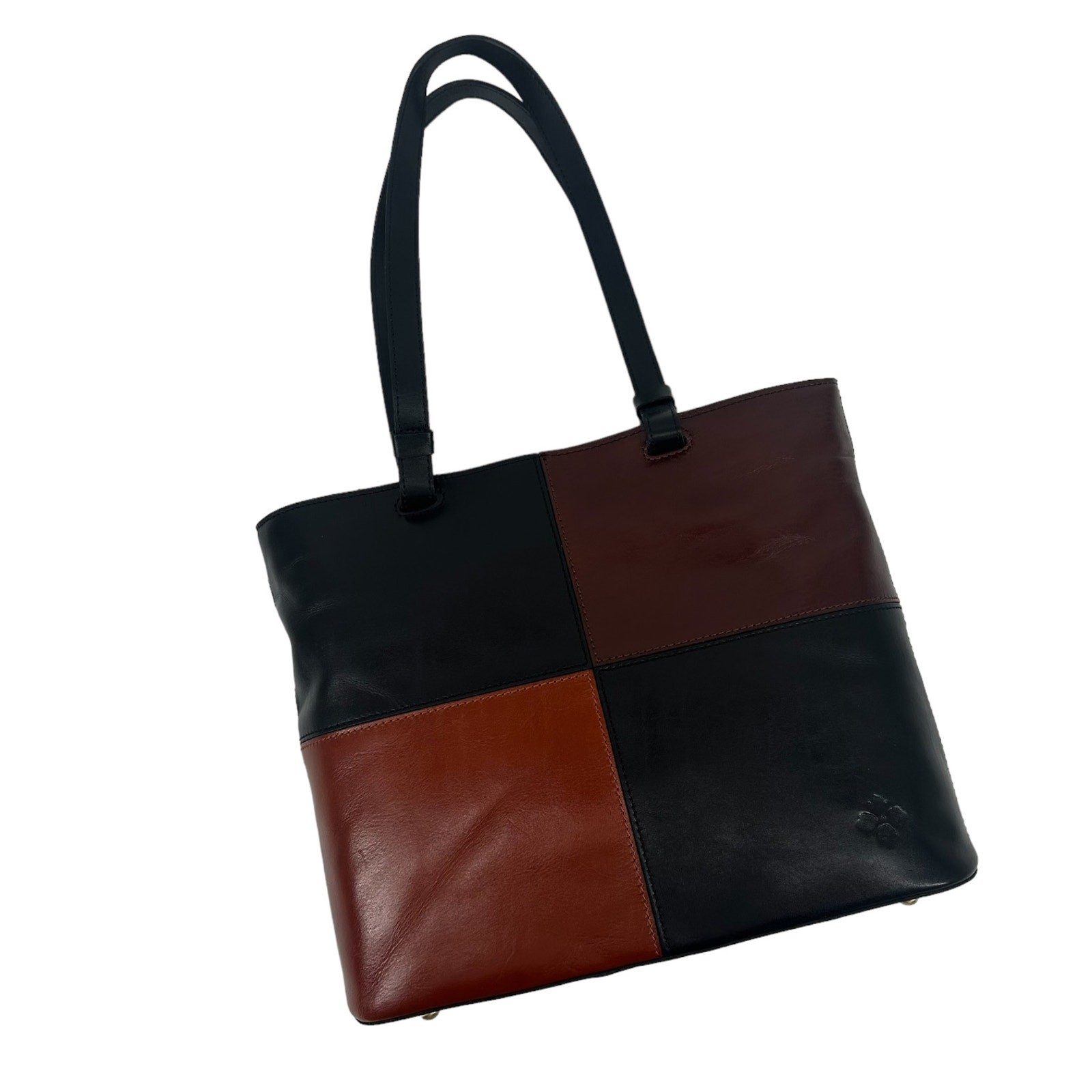 Patricia Nash Tote Bag Colorblock Braden Handbag black / brown NEW ,m