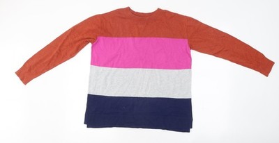 Lands' End Herren mehrfarbig gestreift Polyester Knopfleiste Größe S Rundhals