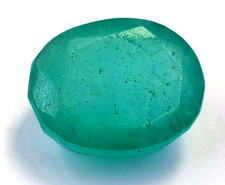 Natural 25.70 Ct Green Emerald Faceted Certified Oval Cut Loose Gemstone 6MGV
