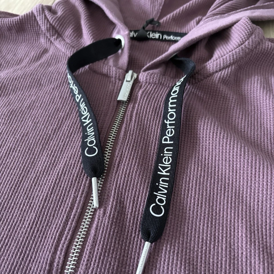 Calvin Klein Performance Stretch Light Full Zip Hoodie Womens Small Purple - Image 3 of 4
