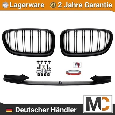 Kit Spoiler vorne+ Doppelsteg Grill Schwarz passt für BMW 5er F10 F11 M-Paket