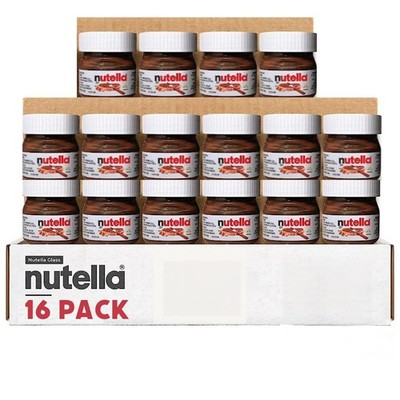 Mini Snack Size Nutella Chocolate Hazelnut Spread 0.88 oz Glass Jars 16 PACK
