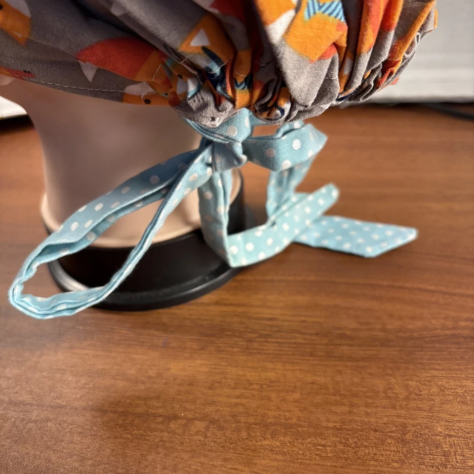 Colorful Fox OR Cap With Elastic &tie To Secure - Image 3 of 4