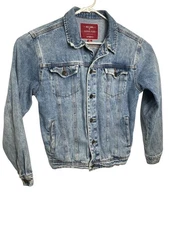 Patrol Jeans Denim Jacket Women's Medium Blue Button Up Red Label Los Angeles CA