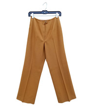 Vintage Young Pendleton Pants Women  s Brown Wool Wide Leg Dress Pants 70s