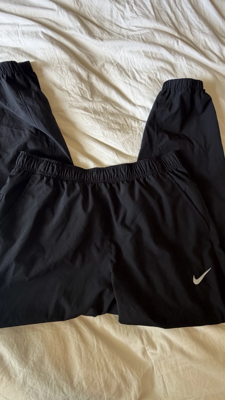 Nike Mens Windbreaker Cuffed Track Pants Size Large Black Joggers Sweatpants Y2K