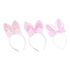 Bunny Ear Headband Cosplay Pink Bowknot Decorative Costume Accessories for Prom