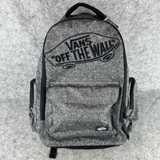 Vans Off The Wall Backpack Heather Suiting Grey Zip Pockets Laptop School Bag