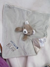 Baby Starters My First Bear Lovey Security Blanket Plush Brown Gray Grey Satin