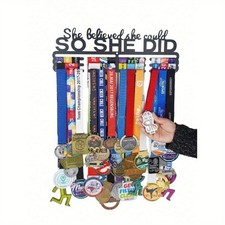 CIFbuy Wall Mount Medal Display - Trophy Rack with Utility Hook for Home