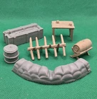 Vintage Accessory Lot Marx Battle of the Blue & Gray Playset Rifle Box Barrier