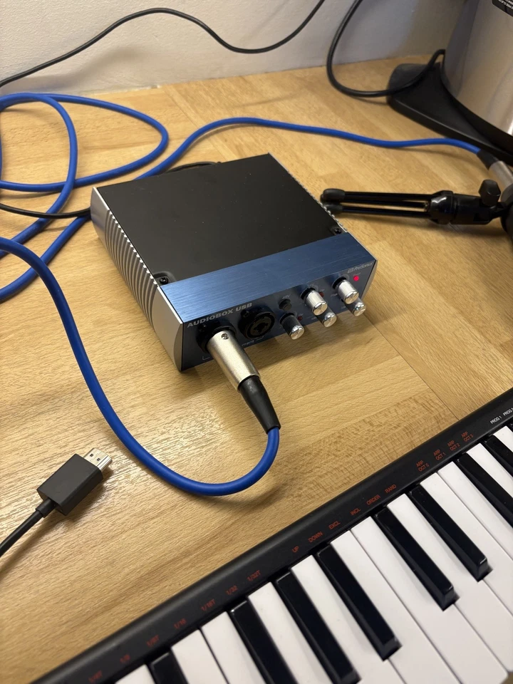 Presonus audio box and microphone & stand & presonus midi keyboard & akai midi - Image 3 of 4