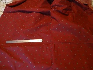 Collier Campbell Vintage burgundy red Leaf 1985 material 160in x 54 inches