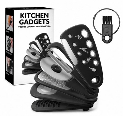 6 Pack Kitchen Gadget Set Peeler Grater Bottle Opener Tools Compact Kit...