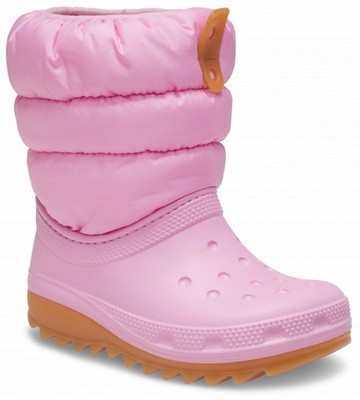 CROCS CLASSIC NEO PUFF BOOT K 207684 |J2/4/EU 33-34| ROSA TWEED/GUMMI