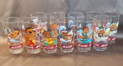 #ad 92 93 Portland Trail BLAZER Glasses Set Of 11 $80.00