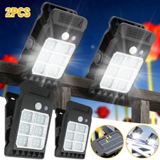 2Pack Clip on Solar Lights Outdoor, 24 LED Solar Motion Sensor Clamp on Light