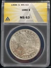 1886 Morgan Dollar ANACS MS63