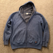 Vtg Dickies Thermal Hoodie Jacket Mens Sherpa Lined Full Zip XL