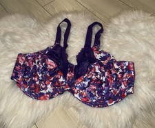 Elomi 4110 Morgan Full Figure Underwire Stretch Lace Bra Floral Womens 40H