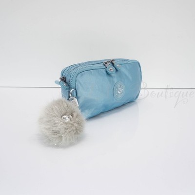 Kipling Chap Pen Case Makeup Accessory Pouch Polyamide AC7373 Aqua