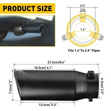 For Universal Exhaust Pipe Tip Rear Tail Muffler 1.4 -2.5 Straight-single Vent