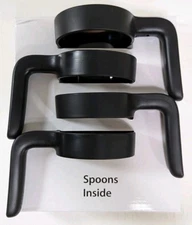 Primula Set of 4 Insulated Food Jar Sets Black Handles Reusable Spoons Gift Bags