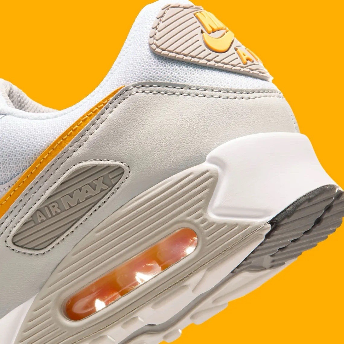 Nike Air Max 90 White Laser Orange Gym Sneakers DM0029-119 Men's Size 8.5-13 — product photo 9 of 9