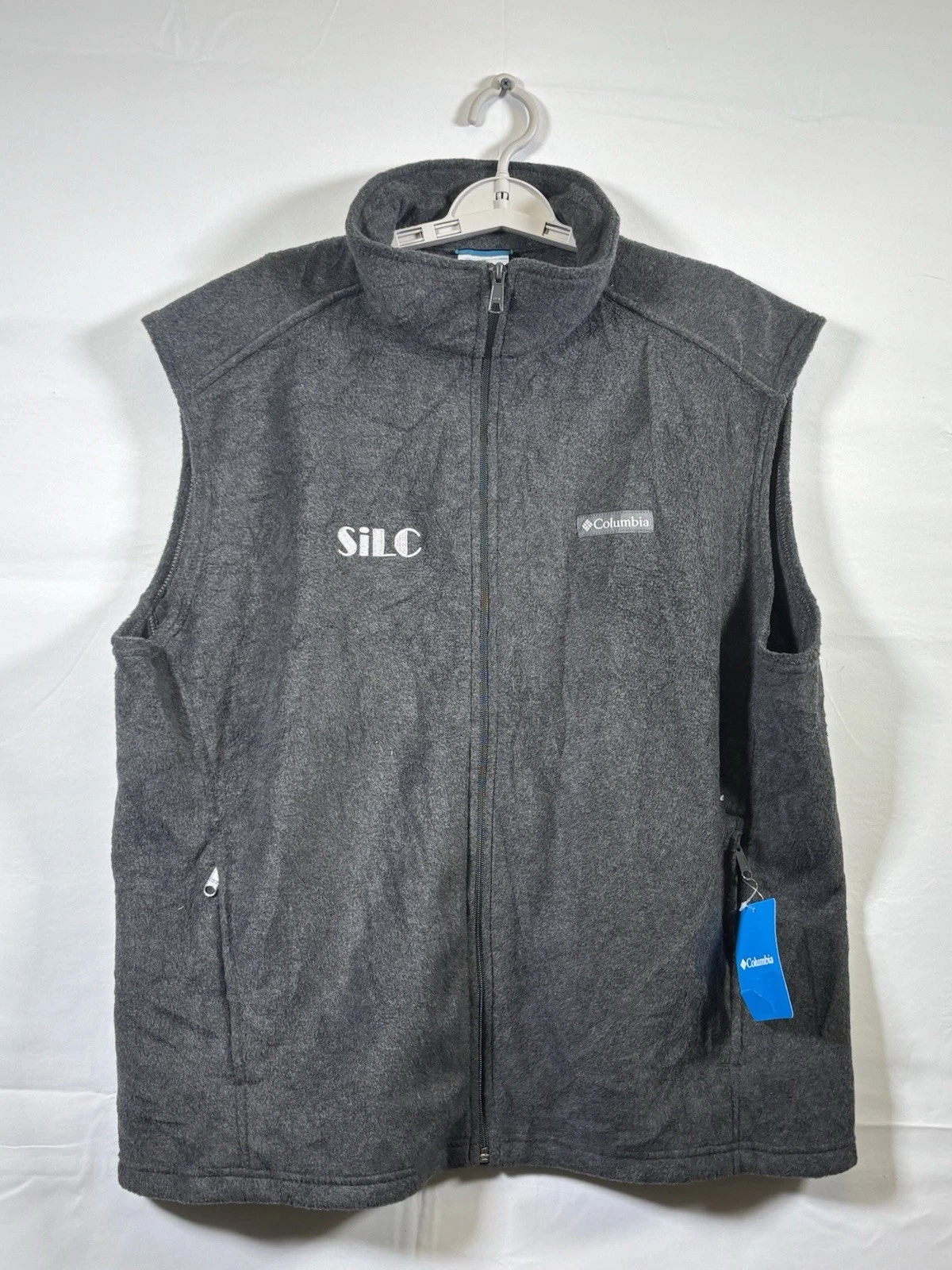 NEW Columbia Vest Men's Fleece Gray "SILC" Embroidered Size XL NWT