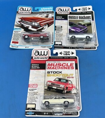 AUTOWORLD 1:64 Premium Series Diecast Lot of 3