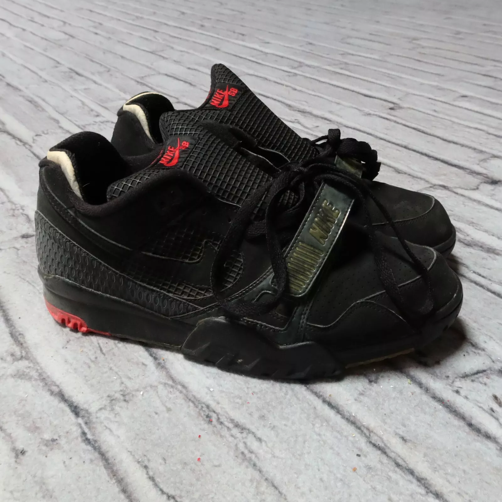 2007 Nike Air Trainer 2 SB Supreme Chaussures 317646 001 11 noir vintage