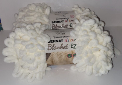 Bernat Yarn Alize Blanket EZ Cream Hand Knitting Jumbo Loops 18 yards x 2