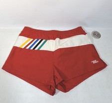 Vtg Trade Winds V Cut Surfer Swim Trunks red Large L 36-38 Bathing suit swimming