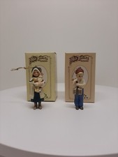 Set Of 2 Jan Hagara 1986-87 Christmas Ornament Betsy  Brian Limited Edition D41