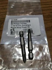 (2) Rock River®  - #2Phillips 1/4"Hex 1-15/16"OAL Extra Hard Power Bit