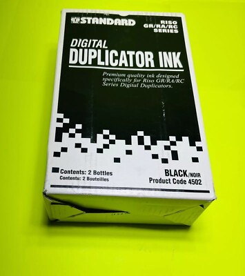 Genuine Standard Digital Duplicator Black Ink for Riso GR RA RC Series 2 Bottles