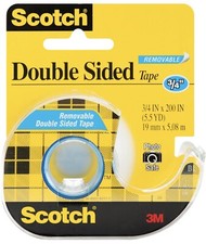  3 Pack 3M Scotch Removable Double, Sided Tape-3/4-Inch by 200-Inch