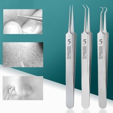 Curved Tweezers Blackhead Remover Pimple Extractor Popper Acne Blemish Comedone
