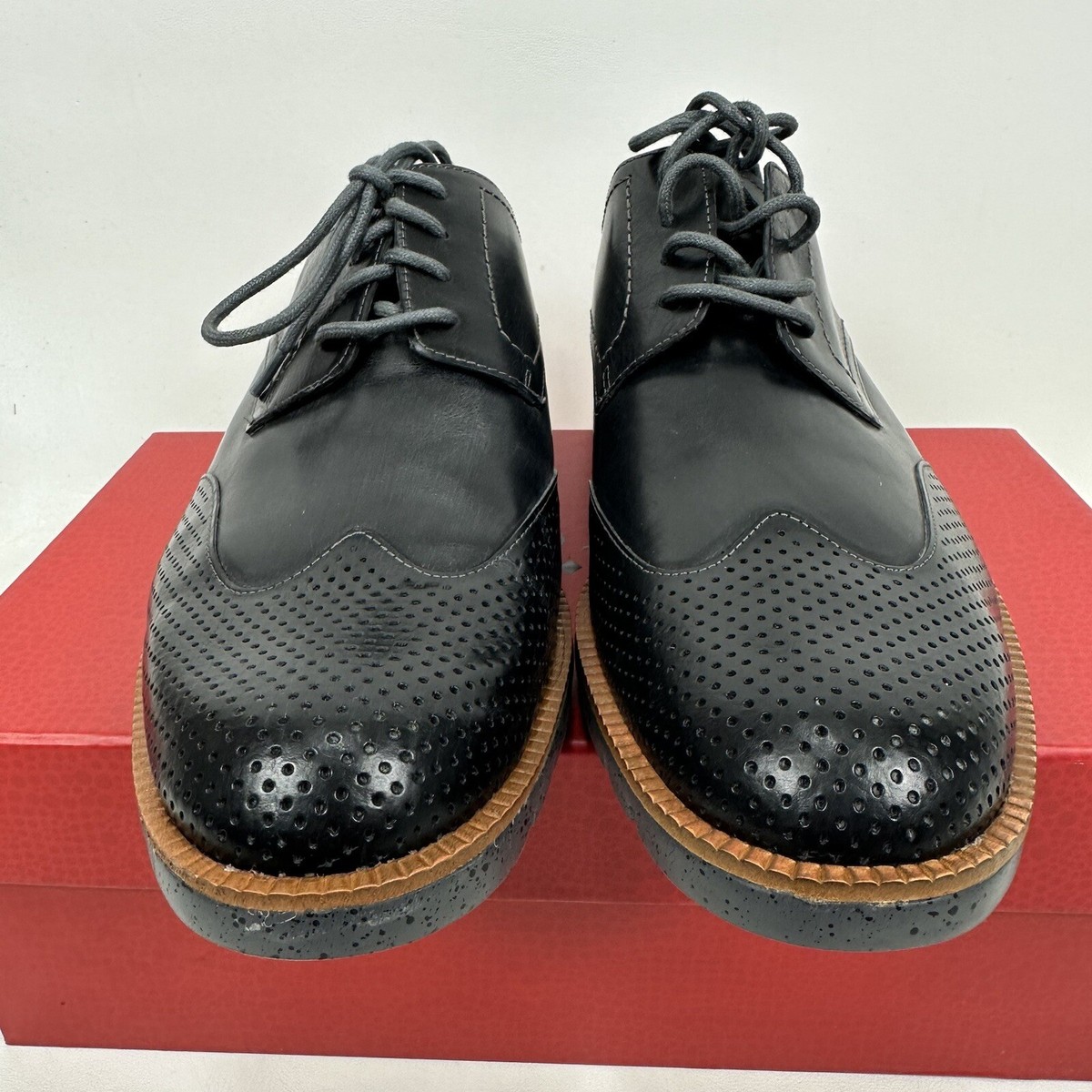 Donald J. Pliner EDD-61 Black Leather Oxford Dress Shoes Men\'s sz 10 Donald J Pliner EDD-61 Black Wingtip Sneaker Style Dress  main image 2