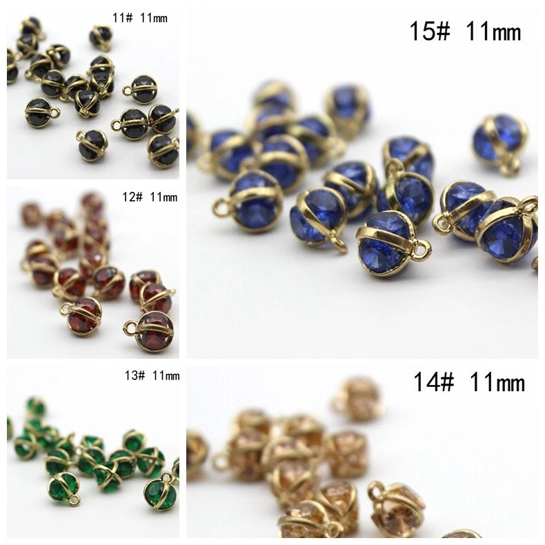 10pcs Rhinestone Button Beads Alloy Diamante Shank Crystal Bling Wedding Sewing - Image 4 of 4