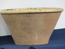 Catino Vaso di grande dimensioni antico terracotta smaltato Grottaglie inizio900