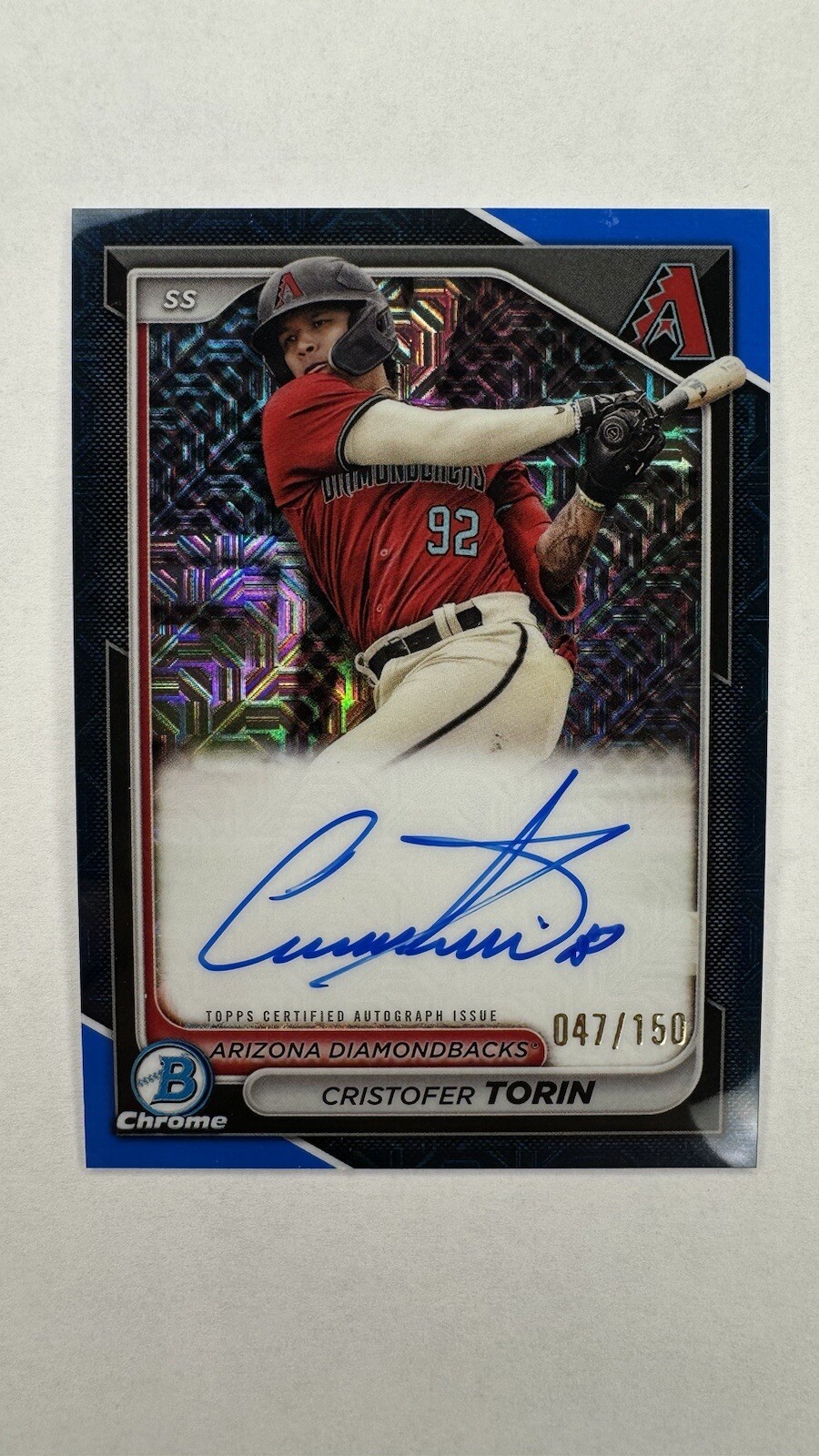 Cristofer Torin 2024 Bowman Blue Mojo Auto BMA-CT /150 Arizona Diamondbacks