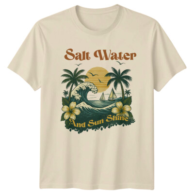 Salzwasser und Sonnenschein Retro Sommer Strand T-Shirt