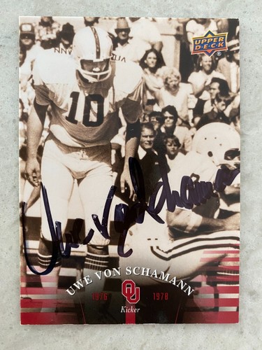 Uwe Von Schamann Signed OKLAHOMA SOONERS Card - 第 1/1 張圖片
