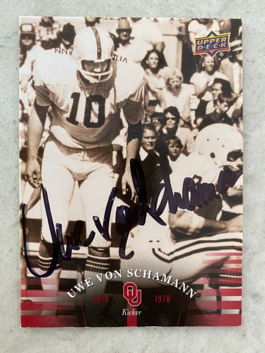 Uwe von Schamann signierte OKLAHOMA SOONERS Karte - Bild 1 von 1