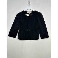 Leifsdottir Anthropologie Women's Size 2 Black Embroidered 100% Silk Jacket