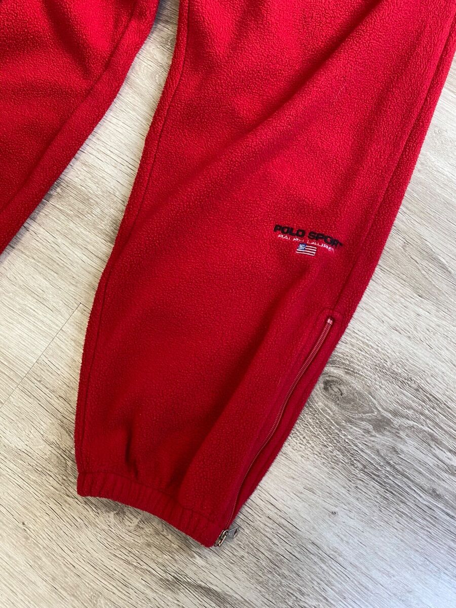 Polo Sport USA Made Vintage 90s Fleece Men's Red Sweatpants Polo Sport USA Made Vintage 90s Fleece Men's Red Sweatpants