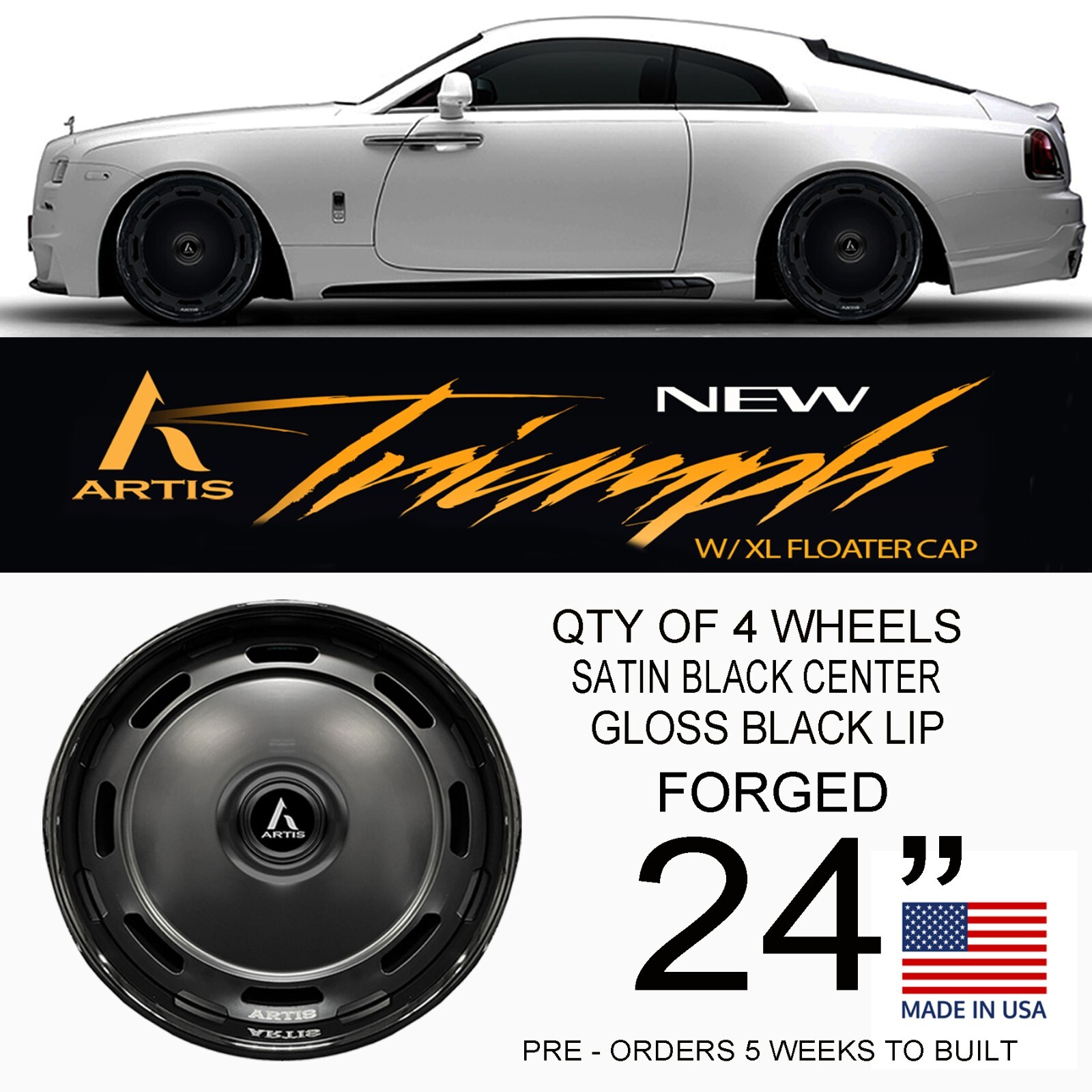 ARTIS FORGED WHEELS RIMS ROLLS ROYCE WRAITH YEAR 2013,2014,2015,2016,2017,2018
