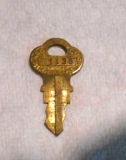 Vintage Old Original # 1135 Chicago Lock USA Double Sided Brass Key Nice Patina